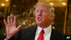 Le président élu des Etats-Unis Donald Trump, 13 janvier 2017