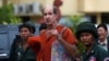 Australia filmmaker James Ricketson (C) speaks to the media at the Supreme Court in Phnom Penh, Cambodia, Jan. 17, 2018.