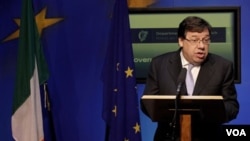 Perdana Menteri Irlandia Brian Cowen pada acara Forum Menteri Keuangan Uni Eropa di Jerma pekan lalu.