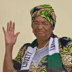Ellen John Sirleaf presidente da Libéria, uma das três galardoadas do Prémio Nobel da Paz 2011