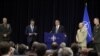 From left: U.S. General John Allen, nominated as Supreme Allied Commander Europe, NATO Secretary General Anders Fogh Rasmussen, United States Secretary of Defense Leon Panetta, current Supreme Allied Commander Europe U.S. Admiral James Stavridis, and U.S.