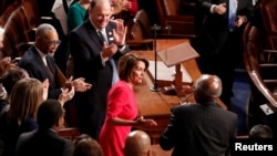 La líder demócrata Nancy Pelosi durante el inicio de la sesión número 116 del Congreso en Capitol Hill, Washington, Estados Unidos. Foto Reuters.