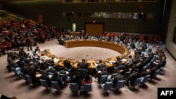 The United Nations Security Council meets regarding the on-going crisis in the Central Africa Republic on March 6, 2014 in New York City.