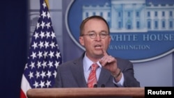 Le secrétaire général par intérim de la Maison-Blanche, Mick Mulvaneyà Washington, États-Unis, le 17 octobre 2019.