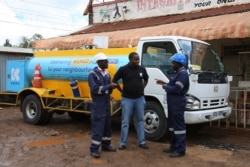 The Koko network of tanks are serviced at least once a week with each station carries 300 liters of fuel. (Mohammed Yusuf/VOA)