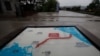 Un mapa de las dos Coreas que muestra la Zona Desmilitarizada en visto en el Pabellón Imjingak, en Paju, Corea del Sur.