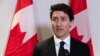 Premye Minis Kanadyen Justin Trudeau pale ak lapres apre yon rankont ak prezidan ak PDG Asosyasyon Nasyonal Faktori Ameriken yo Jay Timmons nan Washington, 9 Janvye 2025.