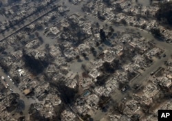 Burned out homes are seen in the Coffey Park area, Oct. 11, 2017, in Santa Rosa, California.