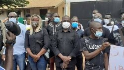 Jornalistas em vigília junto da Rádio Capital FM, Guiné-Bissau