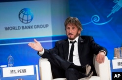 FILE - Actor Sean Penn seen in this Oct. 8, 2015 file photo in Lima, Peru, interviewed Mexican drug lord 'El Chapo' in October for a story posted on Rolling Stone magazine's web site on Saturday.