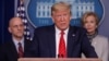 Le président américain, Donald Trump lors d'un briefing du groupe de travail sur le coronavirus à la Maison Blanche.
