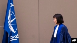 Sutkinja Tomoko Akane prije izricanja presude Međunarodnom krivičnom sudu u Hagu, Holandija, 20. novembra 2024.