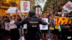 Manifestation à Barcelone, en Espagne, le 20 septembre 2017.