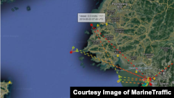 선박의 실시간 위치를 보여주는 마린트래픽(Marine Traffic) 확인 결과, 남북한을 오간 것으로 보이는 선박의 AIS 신호가 지난 3일 북한 남포항 앞에서 또 다시 포착됐다.