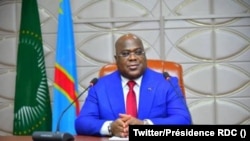 Président Félix Tshisekedi à son bureau, Kinshasa, 23 octobre 2020. (Twitter/Présidence RDC)