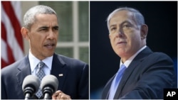 Le président américain Barack Obama à gauche et le premier ministre israélien Benjamin Netanyahu. Source : AP