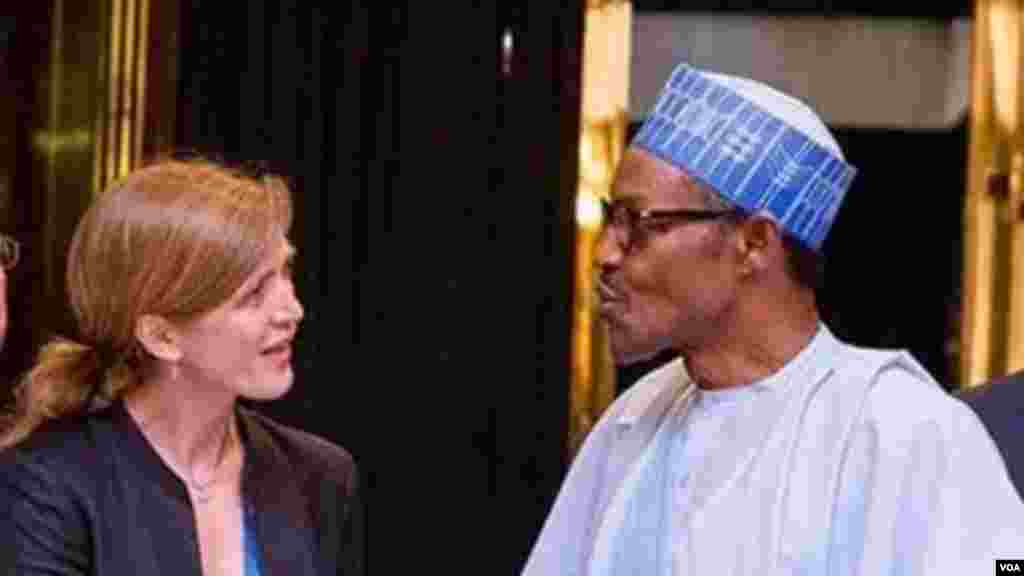 Jakadiyar Amurka a Majalisar 'Dinkin Duniya, Samantha Power Ta Gana Da Shugaba Muhammadu Buhari a Najeriya.