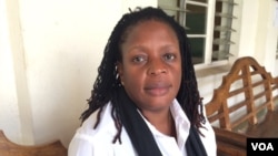 Lawmaker Priscilla Misihairabwi-Mushonga, shown here on Oct. 23, 2013, wants Zimbabwe's parliamentary sessions to be held outside the chamber because the facility is too small to house all the members of parliament. (VOA/Sebastian Mhofu)