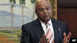 Le ministre sud-africain des Finances, Pravin Gordhan donne un discours en Afrique du sud, le 9 juillet 2012.