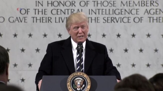 Trump Addresses Intelligence Community at CIA Headquarters