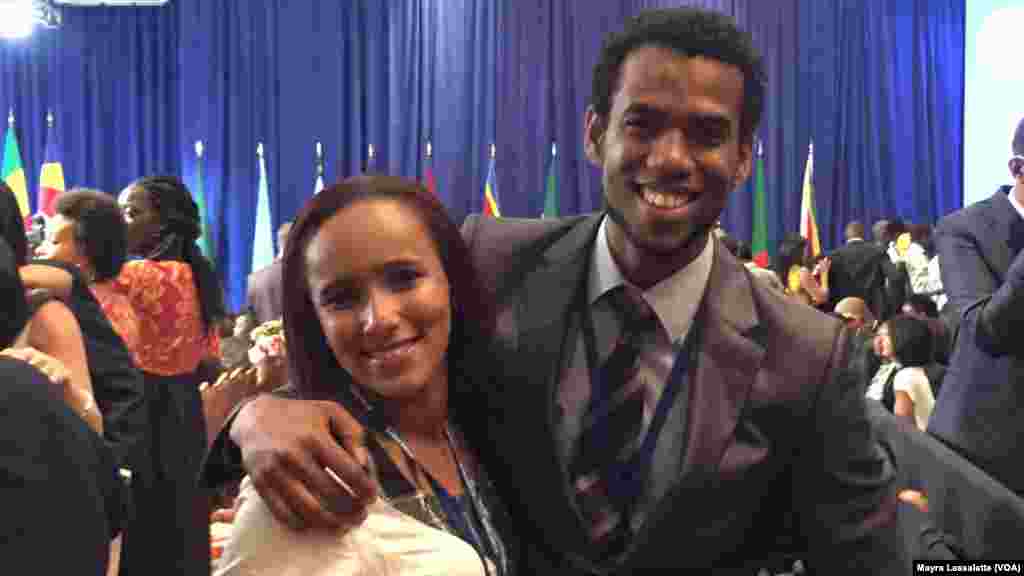 Graça Sanches et Joel Almeida, deux participants au YALI 2015, Washington, 3 août 2015.