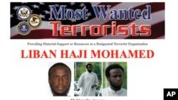 Selebaran milik FBI mengenai tersangka perekrut untuk teroris al-Shabab.