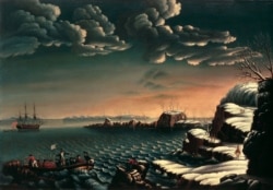 Painting of the 1620 landing of the Pilgrims by Michele Felice Cornè - circa 1805