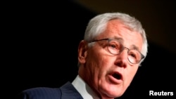FILE - U.S. Defense Secretary Chuck Hagel.