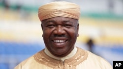 Ali Bongo Ondimba au Stade de l'Amitie, Libreville, le 13 janvier 2017