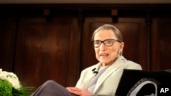 U.S. Supreme Court Justice Ruth Bader Ginsburg sits onstage as the third speaker of the David Berg Distinguished Speakers Series, during an event organized by the Museum of the City of New York, Dec. 15, 2018. 
