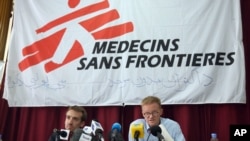 Médecins Sans Frontières (MSF) lors d'une réunion à Kaboul, le 8 octobre 2015.