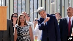 Le Secrétaire d'Etat américain John Kerry lors de sa visite à La Havane, Cuba, vendredi 14 août 2015.
