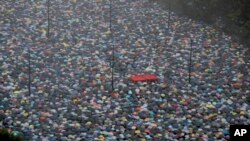 La manifestation de dimanche à Victoria Park à Hong Kong le dimanche 18 août 2019.