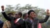 Zimbabwean President Robert Mugabe and his wife Grace wave to supporters and guests during celebrations to mark his 90th birthday, Marondera,Feb. 23,2014.