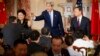 Secretary of State John Kerry, second from right, toasts with Secretary of Treasury Jack Lew, left, Chinese Vice Premier Liu Yandong, second from left, and China's State Councilor Yang Jiechi, right, during a joint banquet at the U.S.-China Security and E