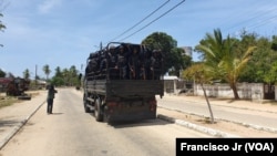 Troupes présentes dans la ville de Mocímboa da Praia, Cabo Delgado, Mozambique. 