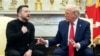 US President Donald Trump and Ukraine's President Volodymyr Zelensky meet in the Oval Office of the White House in Washington, DC, February 28, 2025.