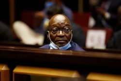 FILE — Rais wa zamani wa Afrika Kusini Jacob Zuma akiwa mahakamani huko Pietermaritzburg, Afrika Kusini, Jumatano Mei 26, 2021,