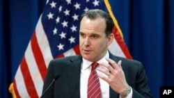 Brett McGurk, ancient émissaire des Etats unis pour la coalition mondiale contre l'EI, à l'ambassade américaine à Bagdad, en Irak, le mercredi 7 juin 2017. (Photo AP / Hadi Mizban)