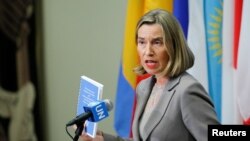 FILE - European Union foreign affairs chief Federica Mogherini.