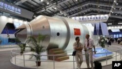 圖為中國天宮一號太空站模型2010年資料照。