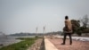 Effondrement d'une partie de la corniche surplombant le fleuve Congo à Brazzaville