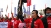 File photo: Over 300 workers mark International Workers' Day on May 1st, 2016 in Phnom Penh, under the thematic topic “Workers and Freedom of Unions,” to demand the government raising a worker's minimum wage, a better work condition and union's rights. ( Leng Len/VOA Khmer) 