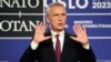Sekjen NATO Jens Stoltenberg berbicara pada pertemuan para Menteri Luar Negeri NATO di Oslo, Norwegia Kamis, 1 Juni 2023. 