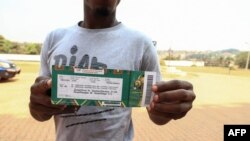 Un ticket pour un match de la CAN 2021 à Yaoundé, le 6 janvier 2021.