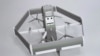El nuevo dron de entregas de Amazon se muestra en una pantalla durante la conferencia Amazon Re: MARS sobre robótica e inteligencia artificial en Las Vegas, Nevada, el 5 de junio de 2019.