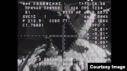 Video de una cámara en la nave Progress 62 muestra el objetivo del acomplamiento en la Estación Espacial Internacional.
Imagen cortesía NASA.