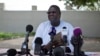 FILE - A July 26, 2013 photo shows former South Sudan VP Riek Machar speaking to the media to announce he will run for the presidency in 2015 against President Salva Kiir, who sacked Machar and his cabinet this week, Juba, South Sudan. 