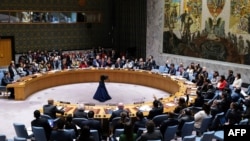 Ambasadori glasaju tokom sastanka o situaciji na Bliskom istoku, uključujući palestinsko pitanje, u sjedištu UN-a u New Yorku 22. decembra 2023.