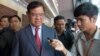 Interior Minister Sar Kheng addresses reporters Friday, August 19, 2016 in Phnom Penh, Cambodia. (Photo: Leng Len/VOA Khmer)